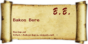 Bakos Bere névjegykártya